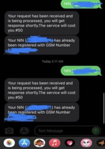 Your NIN has already been registered with GSM number: Solution